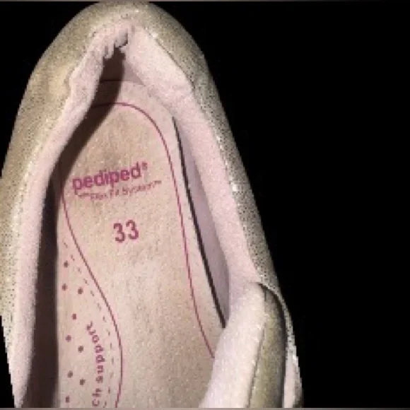 PEDIPED Dani Silver leather sneakers no tie girl’s tennis shoes size 33 1.5 2 - Picture 17 of 17